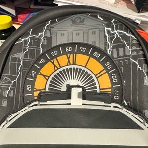 Loungefly Gray and Orange Backpack- back to the future